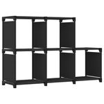 Casa si Gradina - Mobilier - Biblioteci si rafturi - Biblioteci - Raft expunere, 5 cuburi, negru, 103x30x72,5 cm, material textil - Infinity.ro
