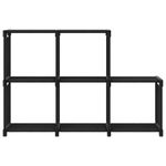 Casa si Gradina - Mobilier - Biblioteci si rafturi - Biblioteci - Raft expunere, 5 cuburi, negru, 103x30x72,5 cm, material textil - Infinity.ro