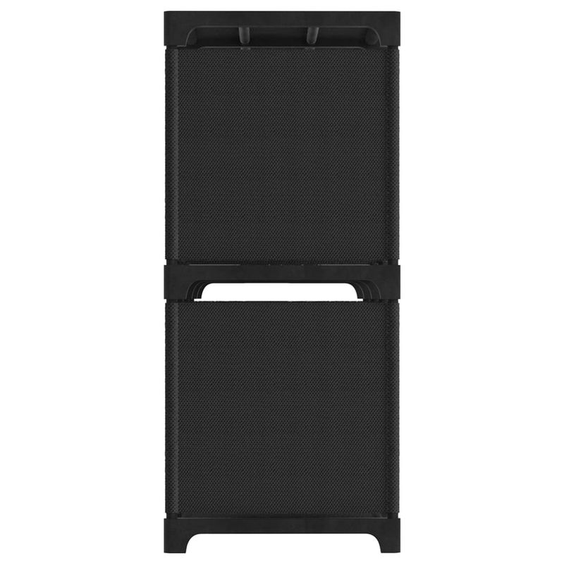 Casa si Gradina - Mobilier - Biblioteci si rafturi - Biblioteci - Raft expunere, 5 cuburi, negru, 103x30x72,5 cm, material textil - Infinity.ro