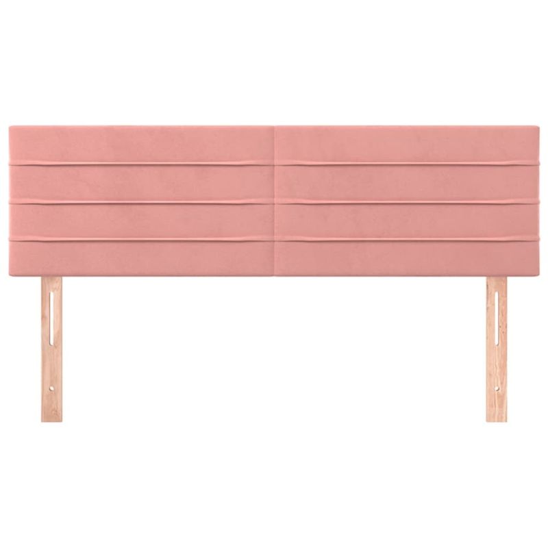 Casa si Gradina - Mobilier - Paturi si accesorii - Accesorii paturi - Tablii de pat, 2 buc, roz, 72x5x78/88 cm, catifea - Infinity.ro