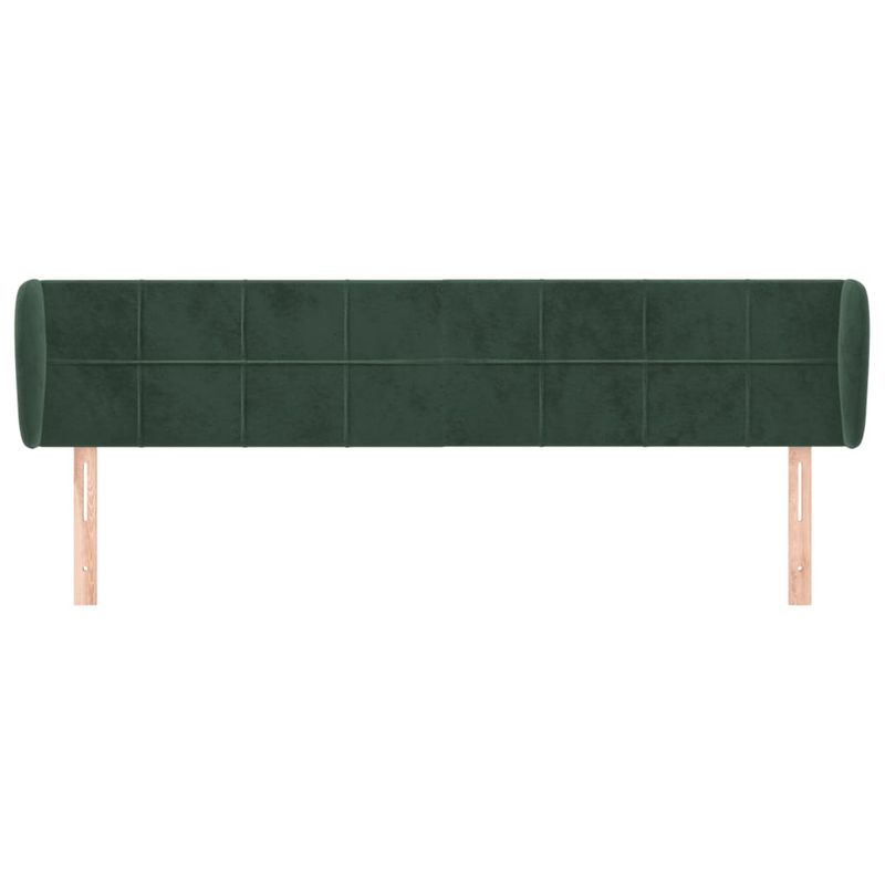 Casa si Gradina - Mobilier - Paturi si accesorii - Accesorii paturi - Tablie de pat cu aripioare verde inchis 183x23x78/88 cm catifea - Infinity.ro