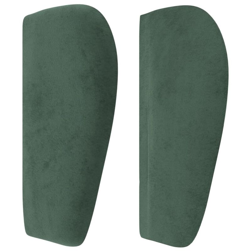 Casa si Gradina - Mobilier - Paturi si accesorii - Accesorii paturi - Tablie de pat cu aripioare verde inchis 183x23x78/88 cm catifea - Infinity.ro