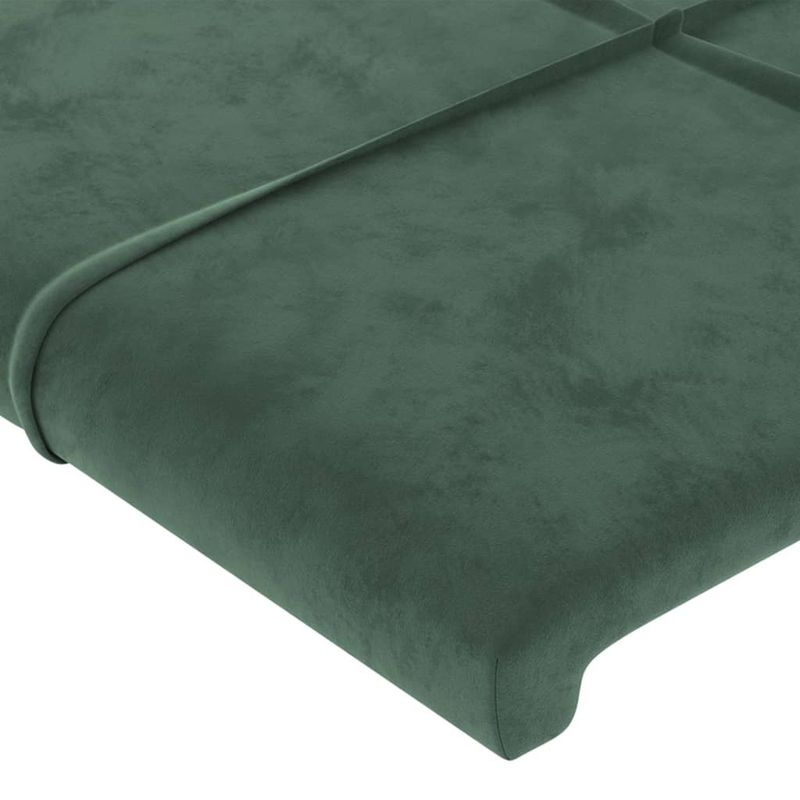 Casa si Gradina - Mobilier - Paturi si accesorii - Accesorii paturi - Tablie de pat cu aripioare verde inchis 183x23x78/88 cm catifea - Infinity.ro
