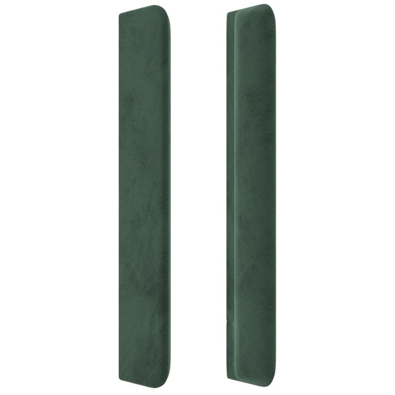 Casa si Gradina - Mobilier - Paturi si accesorii - Accesorii paturi - Tablie pat cu aripioare verde inchis 163x16x118/128 cm catifea - Infinity.ro