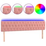 Casa si Gradina - Mobilier - Paturi si accesorii - Accesorii paturi - Tablie de pat cu LED, roz, 180x7x78/88 cm, catifea - Infinity.ro