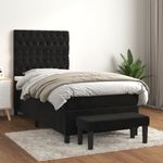 Casa si Gradina - Mobilier - Paturi si accesorii - Paturi - Pat box spring cu saltea, negru, 90x190 cm, catifea - Infinity.ro