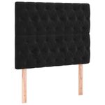 Casa si Gradina - Mobilier - Paturi si accesorii - Paturi - Pat box spring cu saltea, negru, 90x190 cm, catifea - Infinity.ro