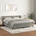 Casa si Gradina - Mobilier - Paturi si accesorii - Paturi - Pat box spring cu saltea, gri deschis, 180x200 cm, catifea - Infinity.ro