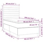 Casa si Gradina - Mobilier - Paturi si accesorii - Paturi - Pat cu arcuri, saltea si LED, albastru, 90x190 cm, textil - Infinity.ro