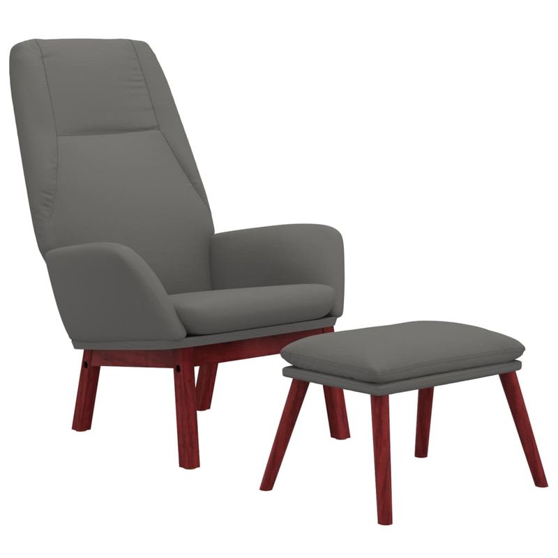 Casa si Gradina - Mobilier - Scaune si fotolii - Fotolii - Fotoliu de relaxare cu taburet, gri deschis, textil - Infinity.ro