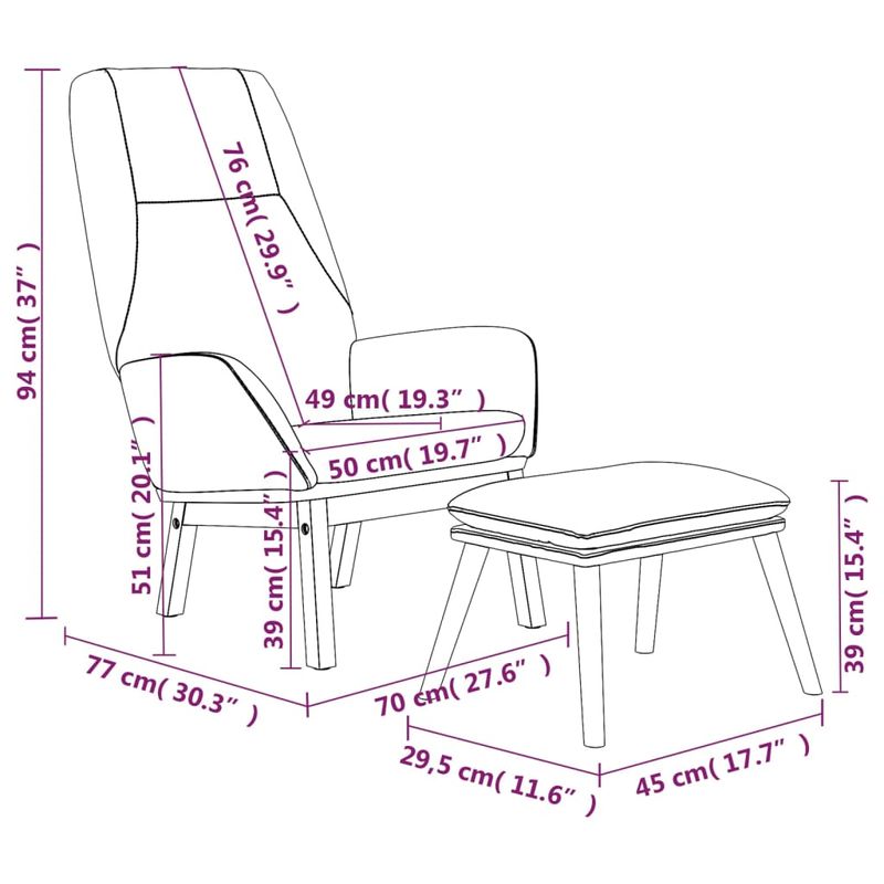 Casa si Gradina - Mobilier - Scaune si fotolii - Fotolii - Fotoliu de relaxare cu taburet, gri deschis, textil - Infinity.ro