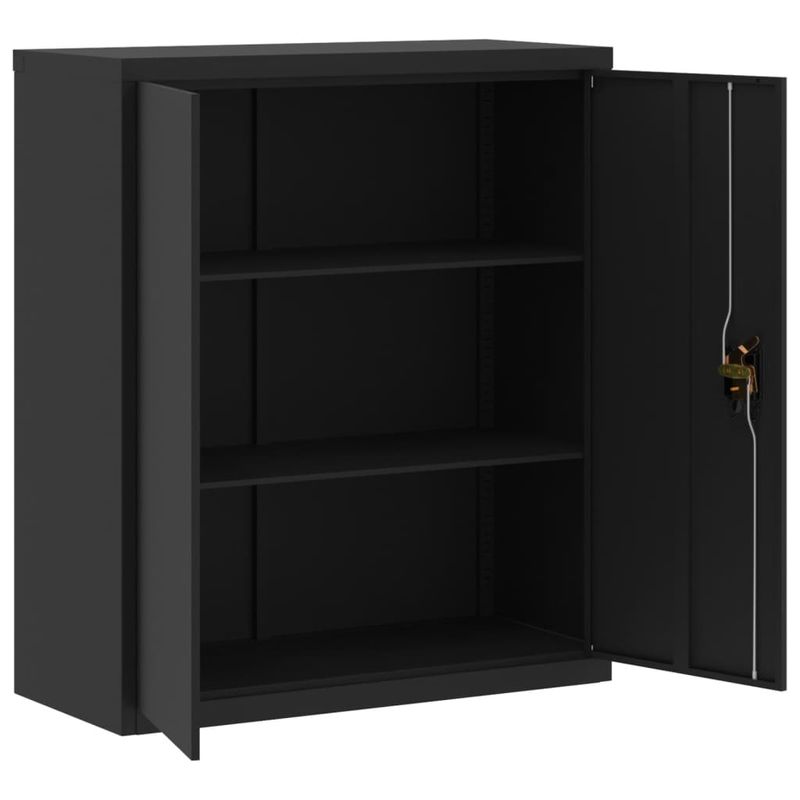 Casa si Gradina - Constructii - Depozitare, transport si protectie - Rafturi, fisete si vestiare - Fiset, negru, 90x40x145 cm, otel - Infinity.ro