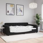 Casa si Gradina - Mobilier - Paturi si accesorii - Paturi - Pat de zi, negru, 100x200 cm, catifea - Infinity.ro