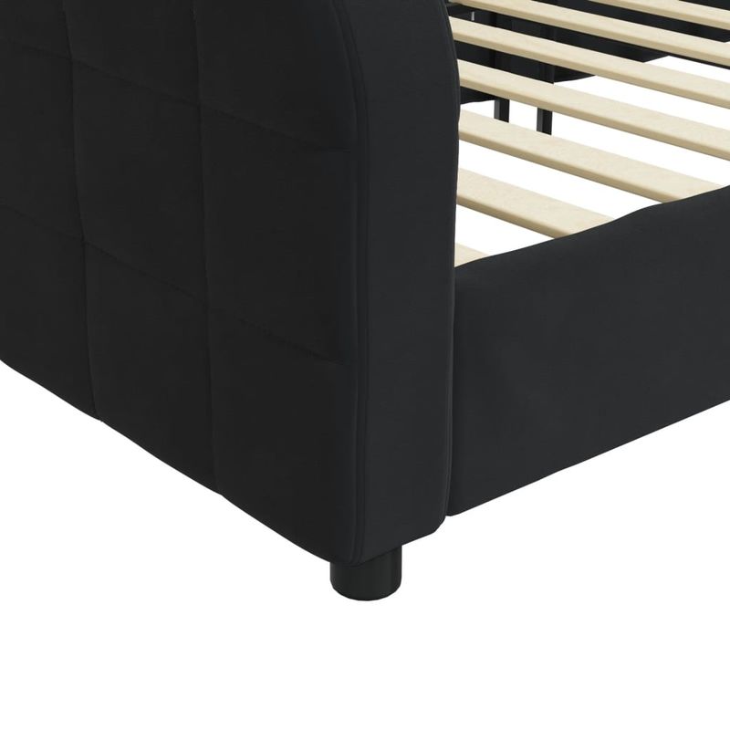 Casa si Gradina - Mobilier - Paturi si accesorii - Paturi - Pat de zi, negru, 100x200 cm, catifea - Infinity.ro