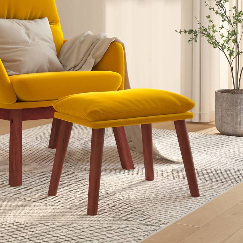 Casa si Gradina - Mobilier - Scaune si fotolii - Tabureti - Taburet, galben mustar, 45x29,5x35 cm, catifea - Infinity.ro