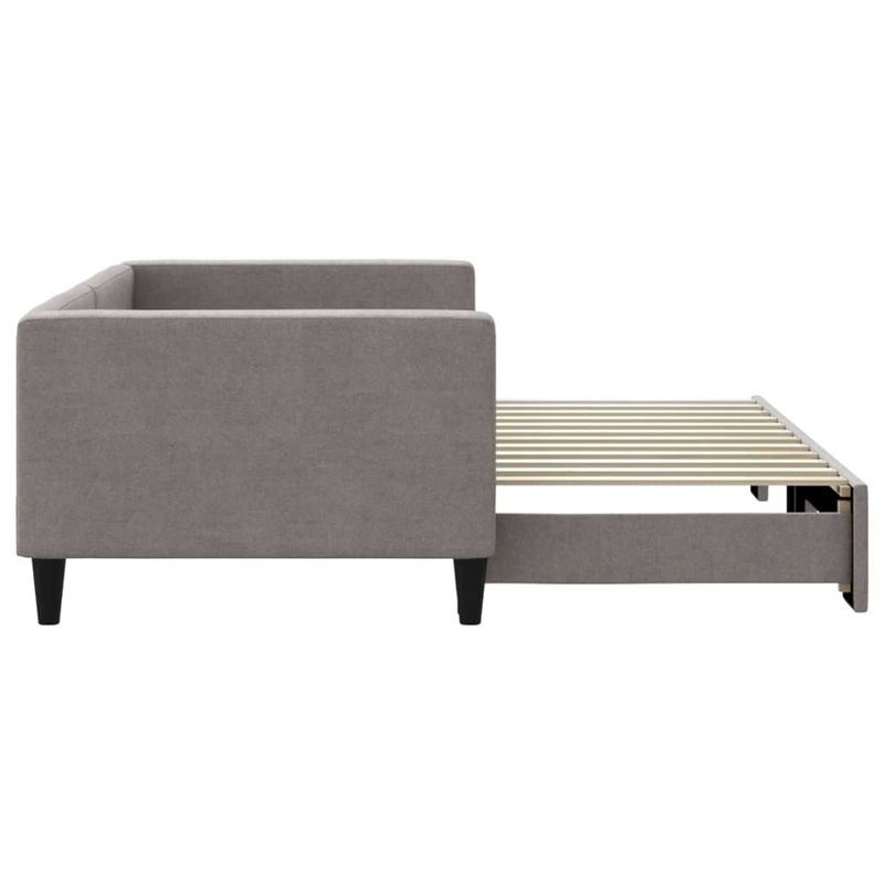 Casa si Gradina - Mobilier - Paturi si accesorii - Paturi - Pat de zi cu extensie, gri taupe, 90x200 cm, textil - Infinity.ro