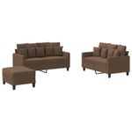 Casa si Gradina - Mobilier - Seturi de mobilier - Seturi living - Set de canapele cu perne, 3 piese, maro, textil - Infinity.ro