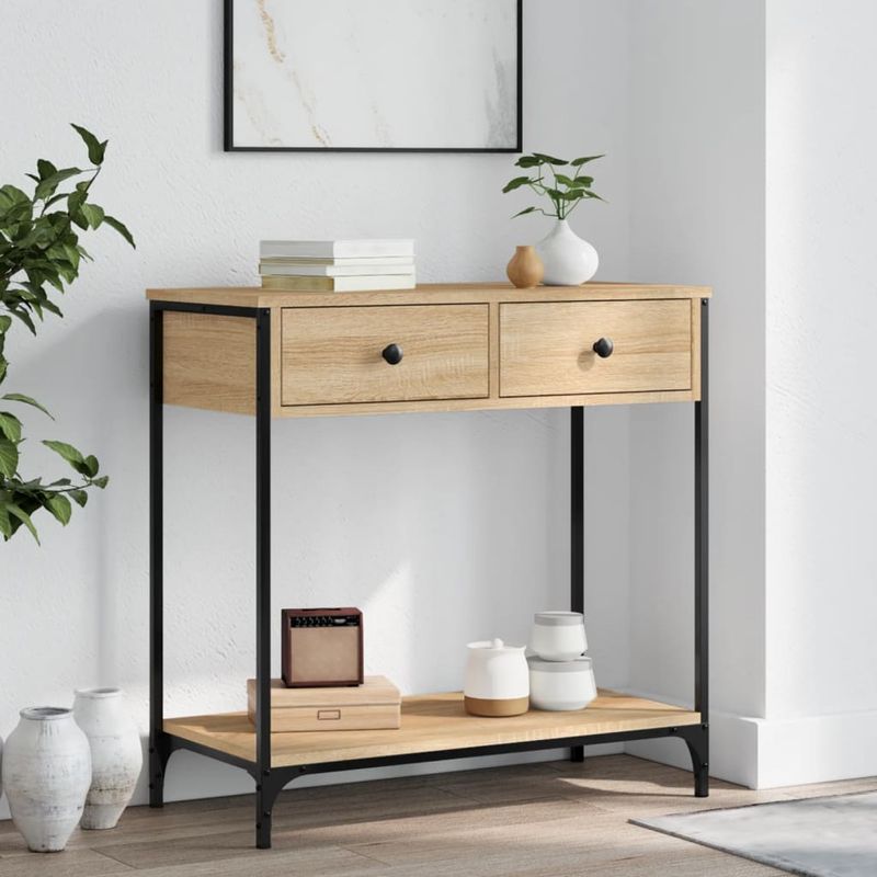 Casa si Gradina - Mobilier - Comode si corpuri - Console - Masa consola, stejar sonoma, 75x34,5x75 cm, lemn prelucrat - Infinity.ro