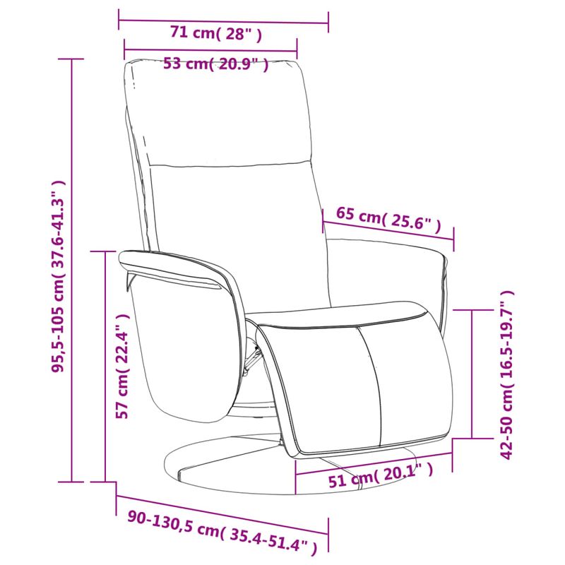 Casa si Gradina - Mobilier - Scaune si fotolii - Fotolii - Fotoliu rabatabil cu suport picioare cappuccino piele ecologica - Infinity.ro