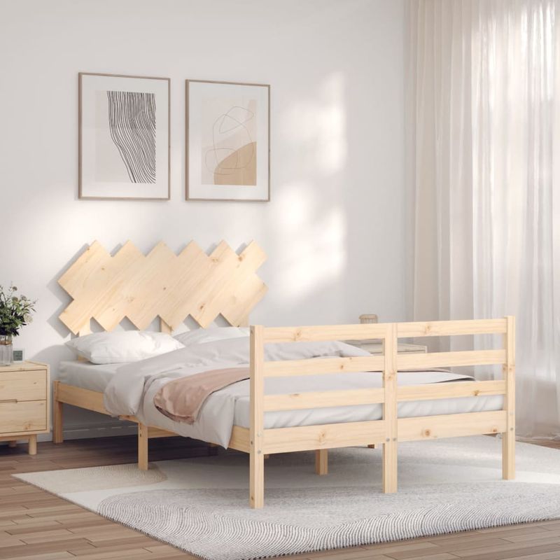 Casa si Gradina - Mobilier - Paturi si accesorii - Paturi - Cadru de pat cu tablie single mic, 120x200 cm, lemn masiv - Infinity.ro