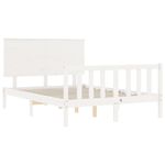 Casa si Gradina - Mobilier - Paturi si accesorii - Paturi - Cadru de pat cu tablie single mic, alb, 140x200 cm, lemn masiv - Infinity.ro