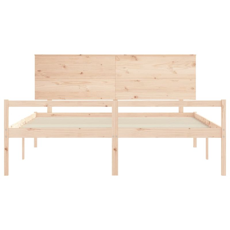 Casa si Gradina - Mobilier - Paturi si accesorii - Paturi - Cadru de pat senior cu tablie single mic, 200x200 cm, lemn masiv - Infinity.ro