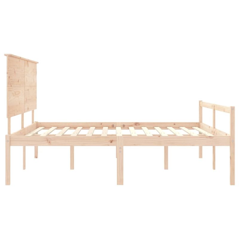 Casa si Gradina - Mobilier - Paturi si accesorii - Paturi - Cadru de pat senior cu tablie single mic, 200x200 cm, lemn masiv - Infinity.ro