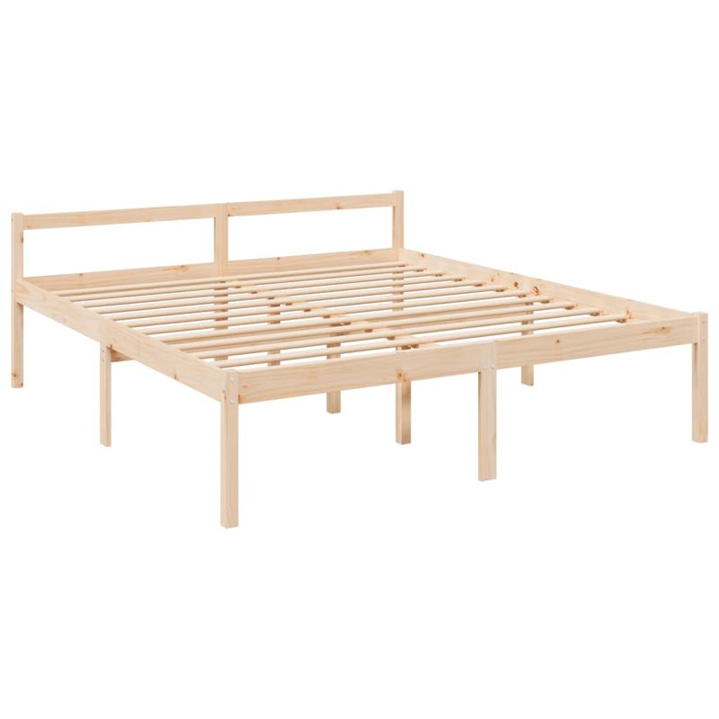 Casa si Gradina - Mobilier - Paturi si accesorii - Paturi - Cadru de pat senior cu tablie single mic, 200x200 cm, lemn masiv - Infinity.ro