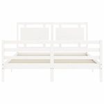 Casa si Gradina - Mobilier - Paturi si accesorii - Paturi - Cadru de pat cu tablie single mic, alb, 160x200 cm, lemn masiv - Infinity.ro