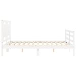 Casa si Gradina - Mobilier - Paturi si accesorii - Paturi - Cadru de pat cu tablie single mic, alb, 160x200 cm, lemn masiv - Infinity.ro