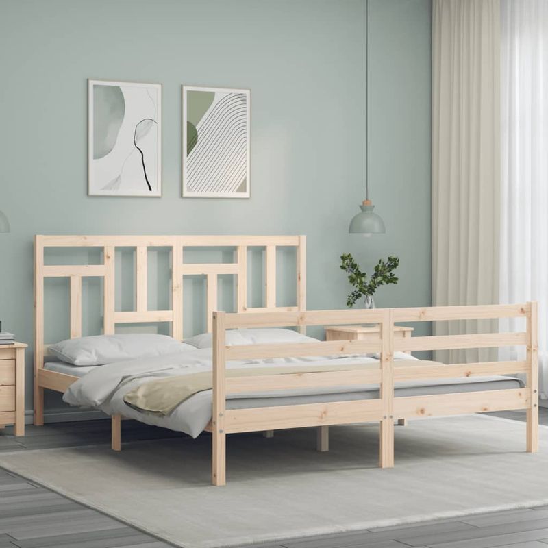 Casa si Gradina - Mobilier - Paturi si accesorii - Paturi - Cadru de pat cu tablie single mic, 160x200 cm, lemn masiv - Infinity.ro