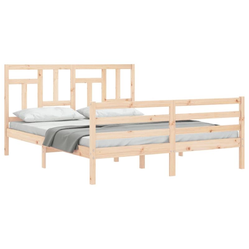 Casa si Gradina - Mobilier - Paturi si accesorii - Paturi - Cadru de pat cu tablie single mic, 160x200 cm, lemn masiv - Infinity.ro