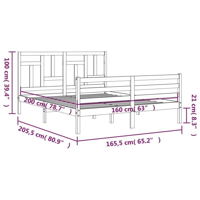 Casa si Gradina - Mobilier - Paturi si accesorii - Paturi - Cadru de pat cu tablie single mic, 160x200 cm, lemn masiv - Infinity.ro