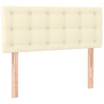 Casa si Gradina - Mobilier - Paturi si accesorii - Paturi - Pat continental cu saltea, crem, 90x200 cm, piele ecologica - Infinity.ro