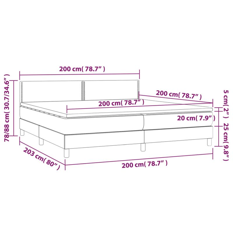 Casa si Gradina - Mobilier - Paturi si accesorii - Paturi - Pat continental cu saltea, negru, 200x200 cm, piele ecologica - Infinity.ro