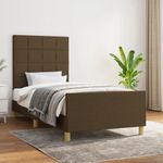 Casa si Gradina - Mobilier - Paturi si accesorii - Paturi - Cadru de pat cu tablie, maro inchis, 80x200 cm, textil - Infinity.ro