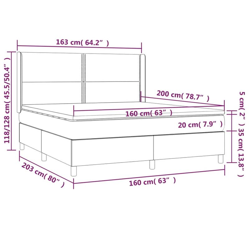Casa si Gradina - Mobilier - Paturi si accesorii - Paturi - Pat box spring cu saltea, negru, 160x200 cm, catifea - Infinity.ro