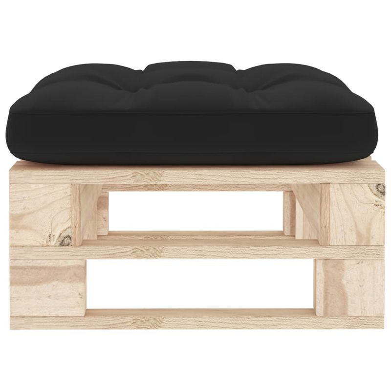 Casa si Gradina - Gradina si terasa - Mobilier exterior - Canapele si fotolii gradina - Otoman de gradina din paleti, lemn de pin tratat, negru, model taburet - Infinity.ro