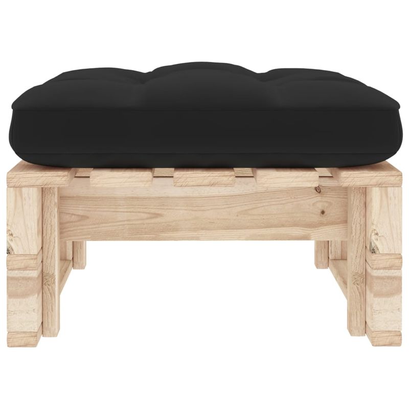 Casa si Gradina - Gradina si terasa - Mobilier exterior - Canapele si fotolii gradina - Otoman de gradina din paleti, lemn de pin tratat, negru, model taburet - Infinity.ro