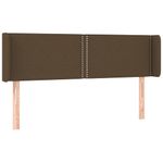 Casa si Gradina - Mobilier - Paturi si accesorii - Accesorii paturi - Tablie de pat cu LED, maro inchis, 147x16x78/88 cm, textil - Infinity.ro