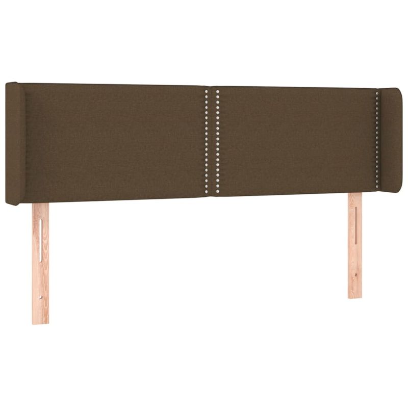 Casa si Gradina - Mobilier - Paturi si accesorii - Accesorii paturi - Tablie de pat cu LED, maro inchis, 147x16x78/88 cm, textil - Infinity.ro