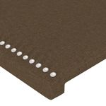 Casa si Gradina - Mobilier - Paturi si accesorii - Accesorii paturi - Tablie de pat cu LED, maro inchis, 147x16x78/88 cm, textil - Infinity.ro