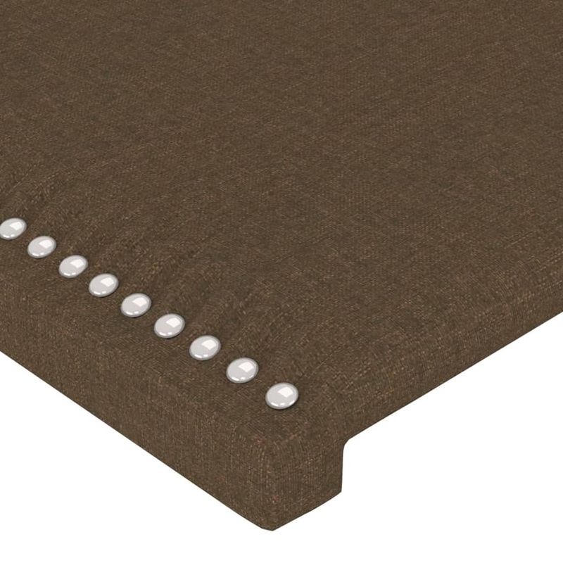 Casa si Gradina - Mobilier - Paturi si accesorii - Accesorii paturi - Tablie de pat cu LED, maro inchis, 147x16x78/88 cm, textil - Infinity.ro