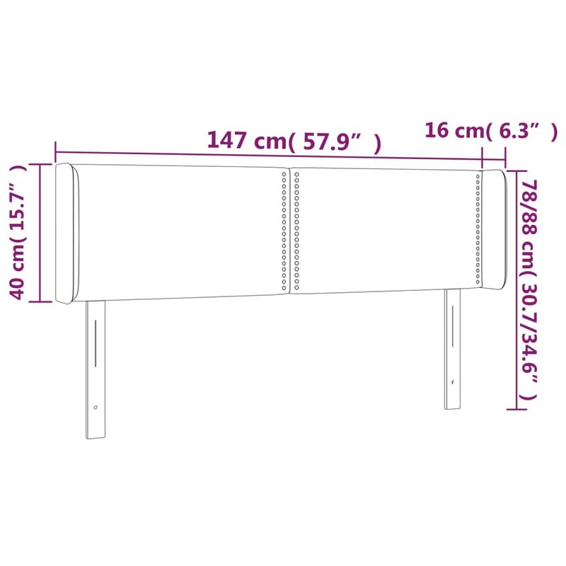 Casa si Gradina - Mobilier - Paturi si accesorii - Accesorii paturi - Tablie de pat cu LED, maro inchis, 147x16x78/88 cm, textil - Infinity.ro