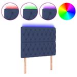 Casa si Gradina - Mobilier - Paturi si accesorii - Accesorii paturi - Tablie de pat cu LED, albastru, 100x7x118/128 cm, textil - Infinity.ro