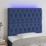 Casa si Gradina - Mobilier - Paturi si accesorii - Accesorii paturi - Tablie de pat cu LED, albastru, 100x7x118/128 cm, textil - Infinity.ro