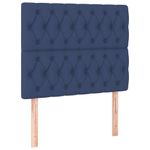 Casa si Gradina - Mobilier - Paturi si accesorii - Accesorii paturi - Tablie de pat cu LED, albastru, 100x7x118/128 cm, textil - Infinity.ro