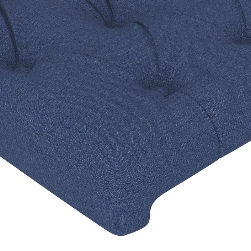 Casa si Gradina - Mobilier - Paturi si accesorii - Accesorii paturi - Tablie de pat cu LED, albastru, 100x7x118/128 cm, textil - Infinity.ro