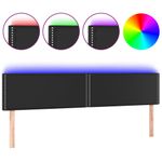 Casa si Gradina - Mobilier - Paturi si accesorii - Accesorii paturi - Tablie de pat cu LED, negru, 180x5x78/88 cm, piele ecologica - Infinity.ro