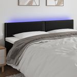 Casa si Gradina - Mobilier - Paturi si accesorii - Accesorii paturi - Tablie de pat cu LED, negru, 180x5x78/88 cm, piele ecologica - Infinity.ro